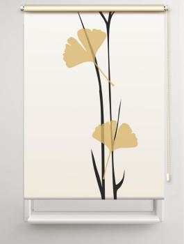 Rollo Ginkgo tone – gold, Motivrollo, Rollo mit Druck, Fotorollo, bedrucktes Rollo, Fensterrollo,verdunkelndes Rollo, Sonnenschutz Rollo